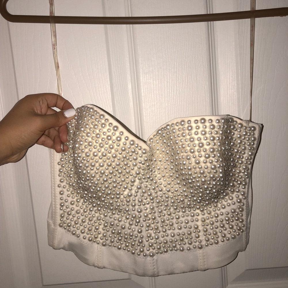 White/Cream Pearled Corset